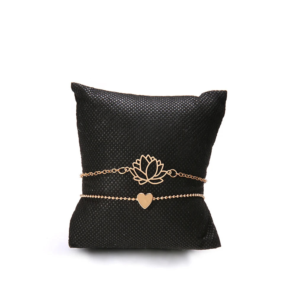 Simple Female Personality Hollow Lotus Bracelets