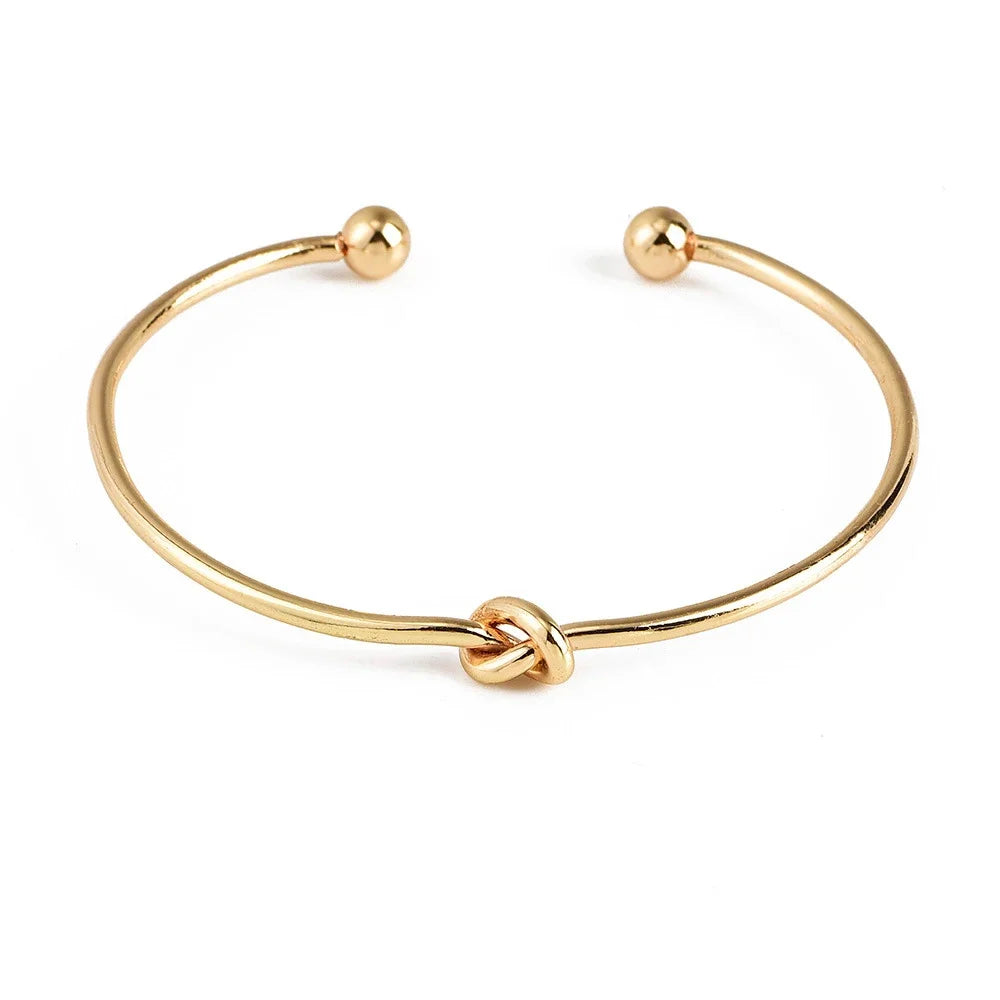 4 Pcs/Set Bohemian Leaves Knot Round Chain Opening Bracelet