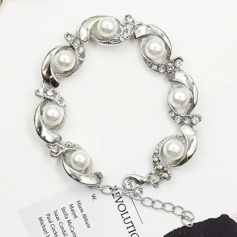 Imitation Pearl Adjustable Chain Bracelet
