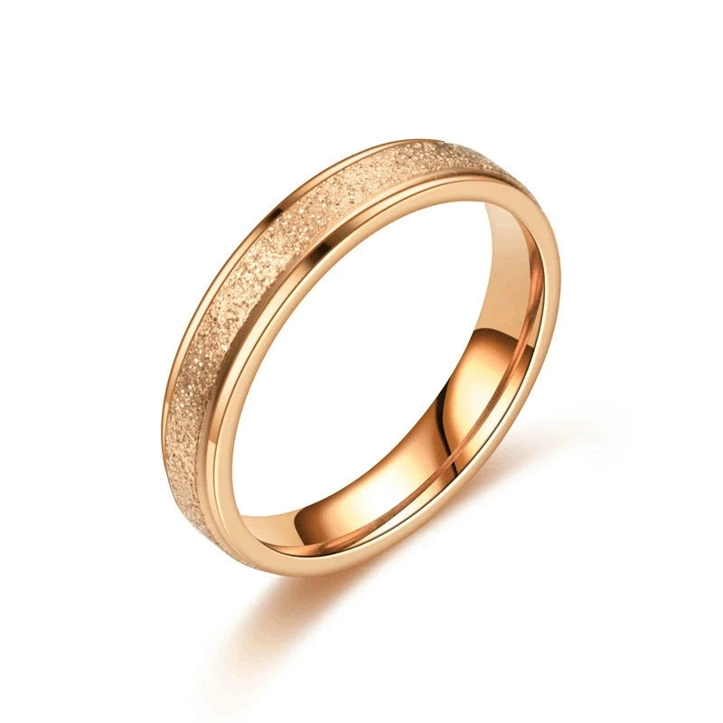 High Quality Simple Scrub Stainless Steel Rings