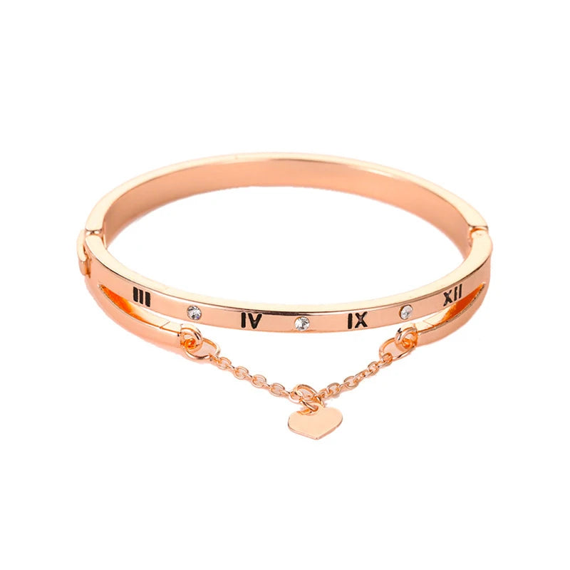 Luxury Stainless Steel Female Heart Forever Love Charm Bracelet