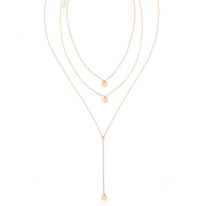 Minimalist Round Disco Coin Chain Necklace