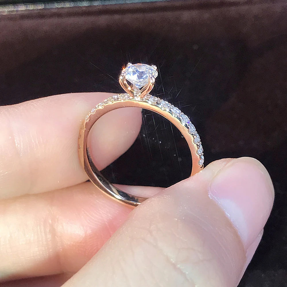 Elegant Crystal Engagement Design Ring