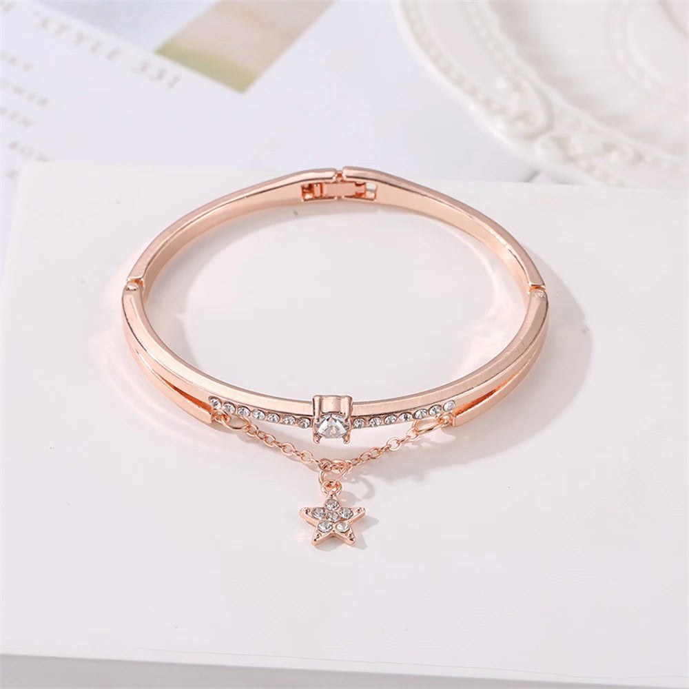 Luxury Stainless Steel Female Heart Forever Love Charm Bracelet