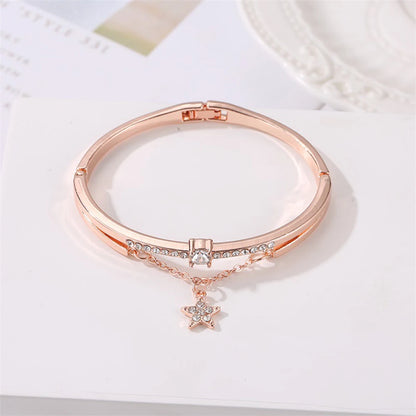 Luxury Stainless Steel Female Heart Forever Love Charm Bracelet