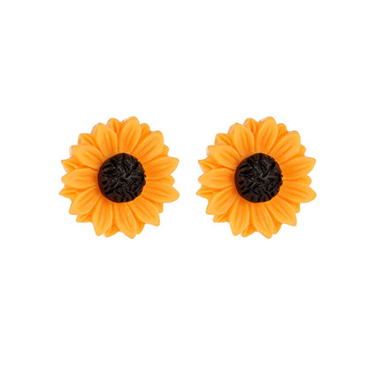 Delicate Sunflower Creative Imitation Pearls Earrings And Necklace  Set