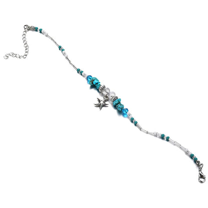 Bohemian Vintage Shell Beads Starfish Sea Turtle Anklet