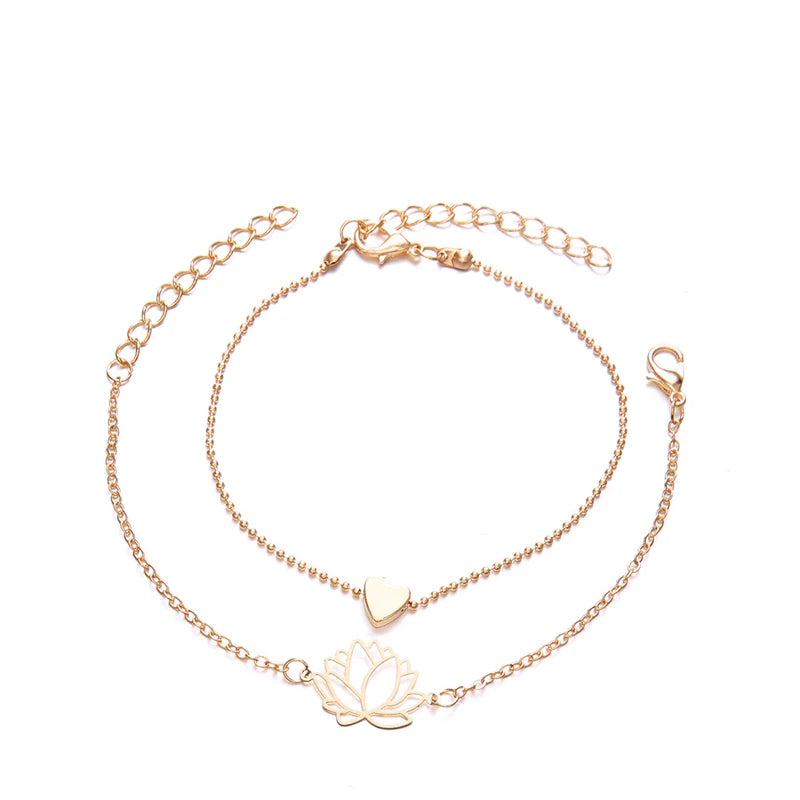 Simple Female Personality Hollow Lotus Bracelets
