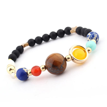 Solar System Guardian Star Natural Stone Beads Bangle
