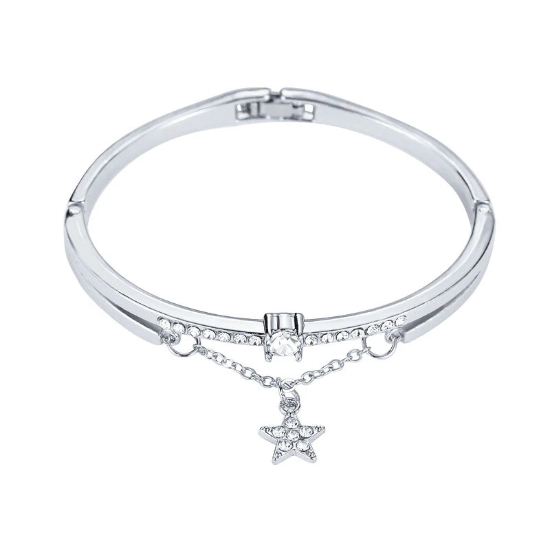 Luxury Stainless Steel Female Heart Forever Love Charm Bracelet