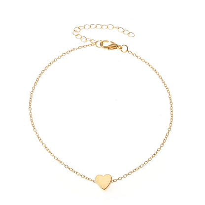 Simple Multilayer Heart Female Anklets