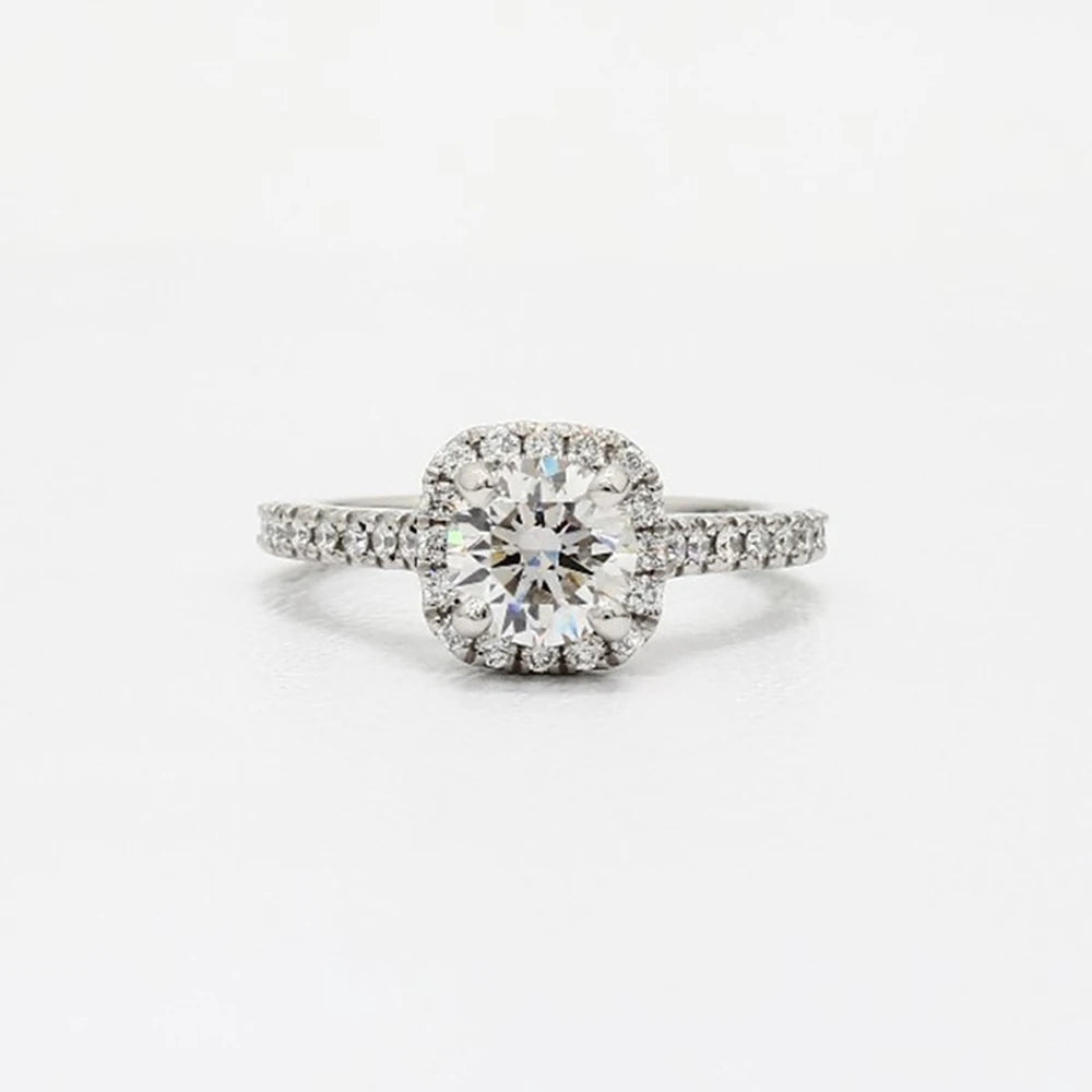 Crystal Engagement Claws Design White Zircon Cubic Elegant Ring