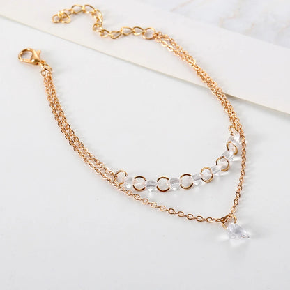 Simple Color Gold Femmes Cristal Bracelet