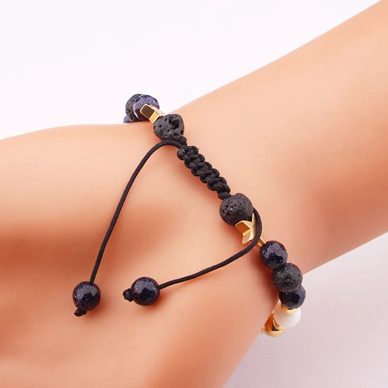 Solar System Guardian Star Natural Stone Beads Bangle