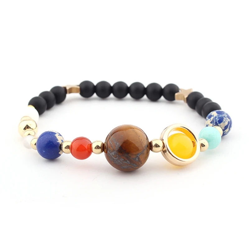Solar System Guardian Star Natural Stone Beads Bangle