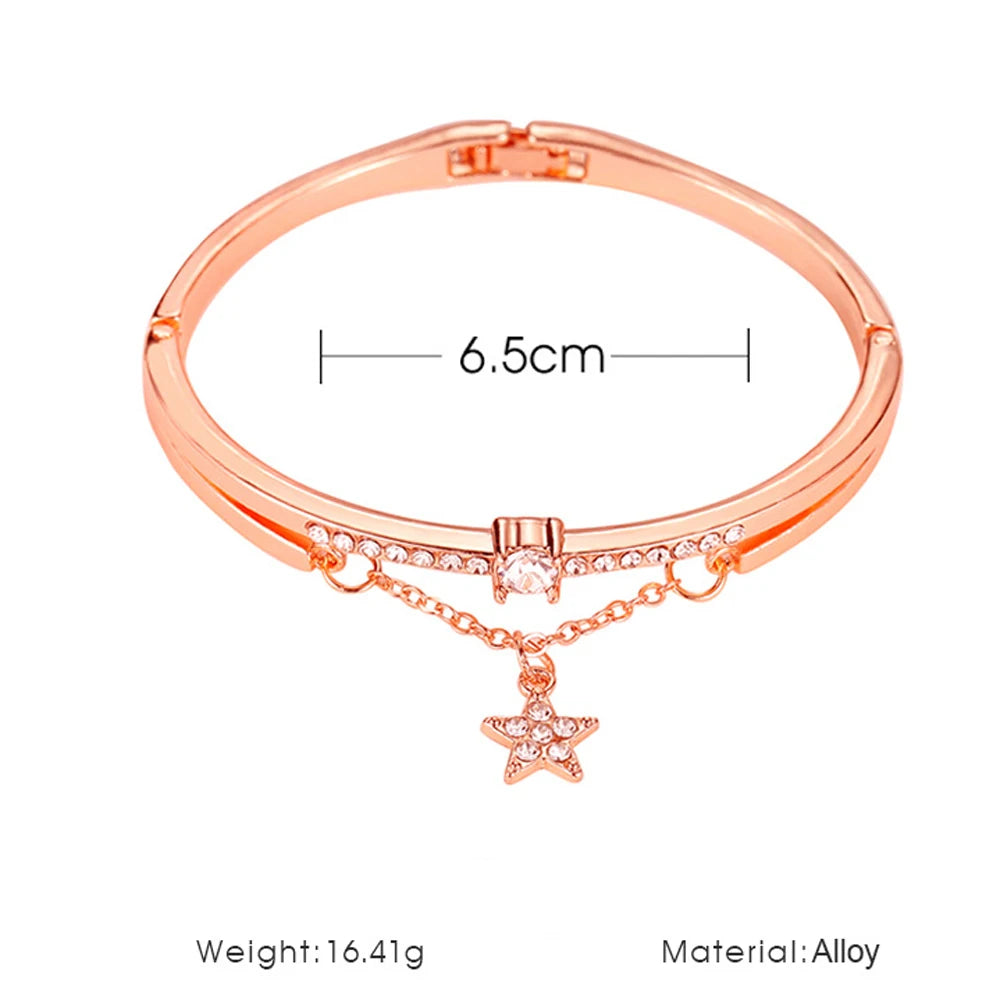 Luxury Stainless Steel Female Heart Forever Love Charm Bracelet