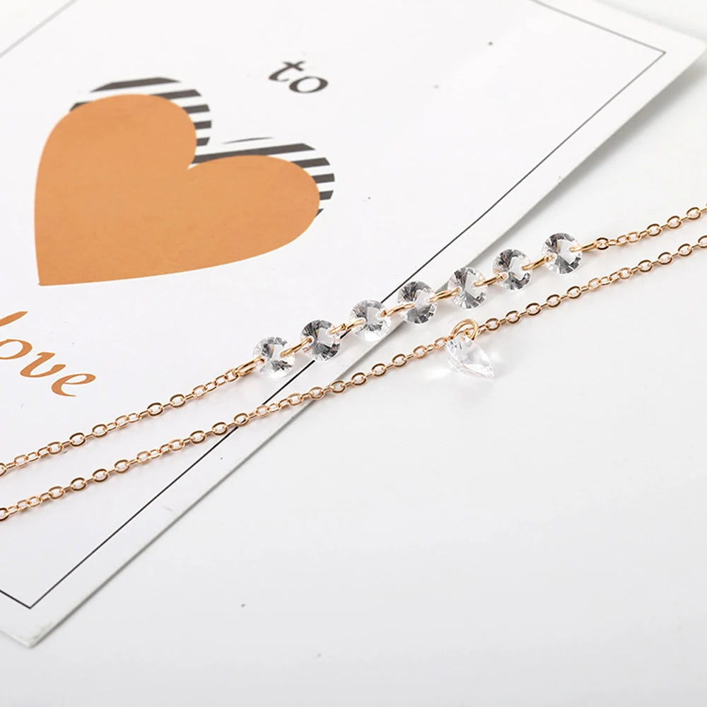 Simple Color Gold Femmes Cristal Bracelet
