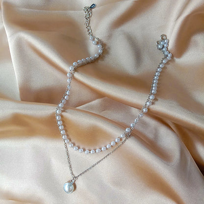 Kpop Pearl lace Gold Color Goth Choker