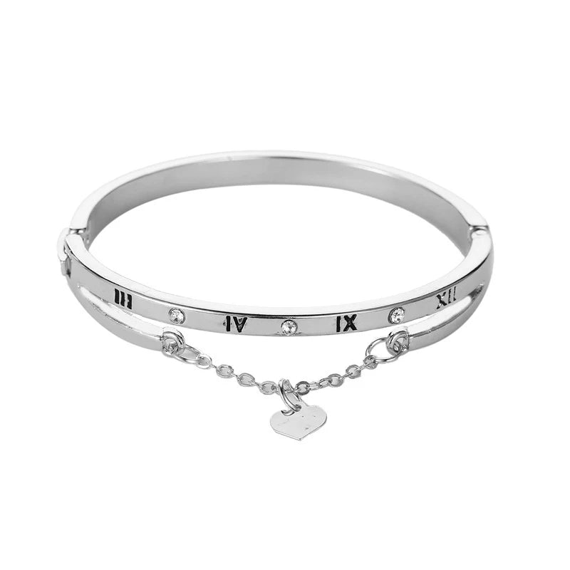Luxury Stainless Steel Female Heart Forever Love Charm Bracelet