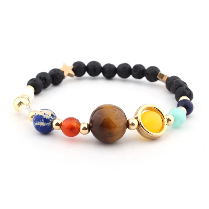 Solar System Guardian Star Natural Stone Beads Bangle