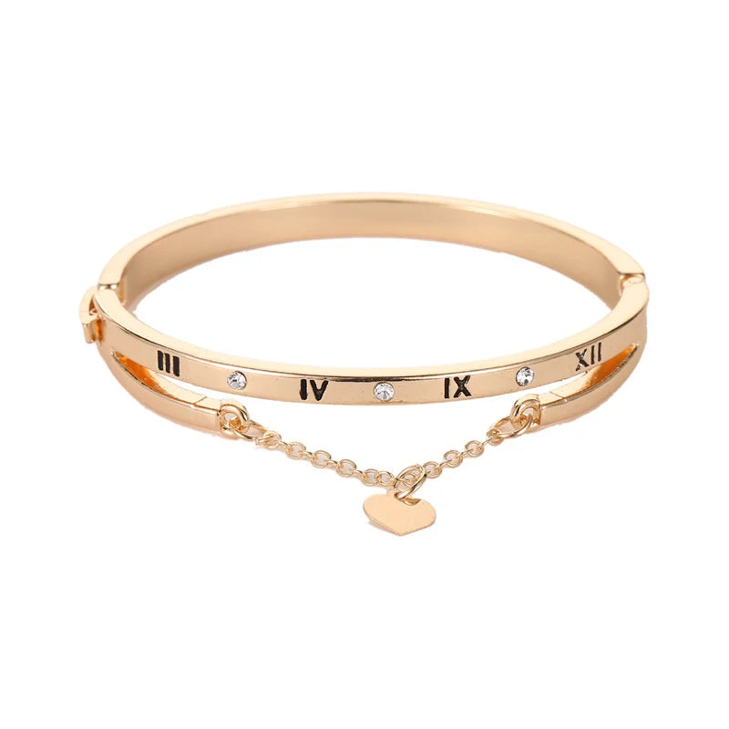 Luxury Stainless Steel Female Heart Forever Love Charm Bracelet