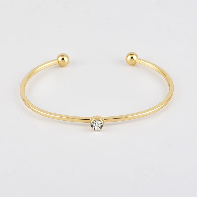 4 Pcs/Set Women's Fashion Crystal Triangle Circle Leaf Chain Bracelet