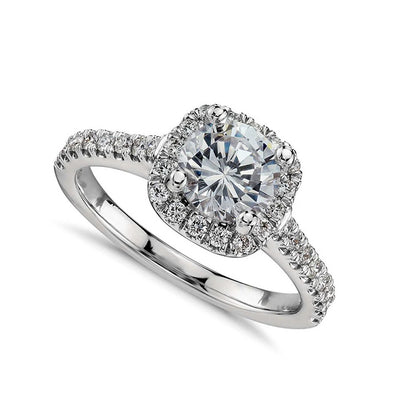 Crystal Engagement Claws Design White Zircon Cubic Elegant Ring