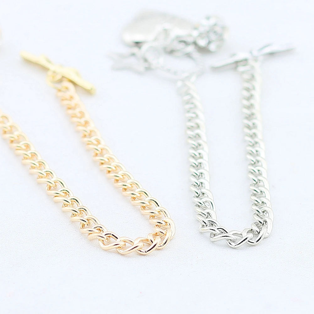 Gold and Silver Love Heart Charms Bracelets
