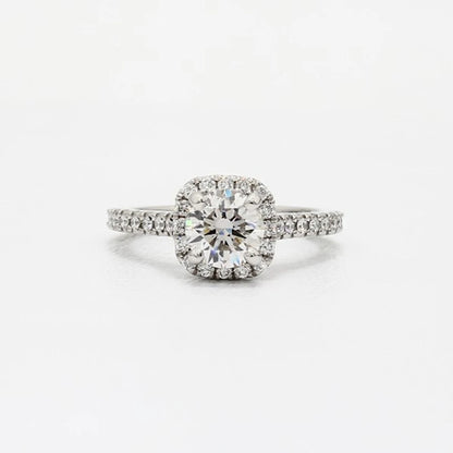 Crystal Engagement Claws Design White Zircon Cubic Elegant Ring