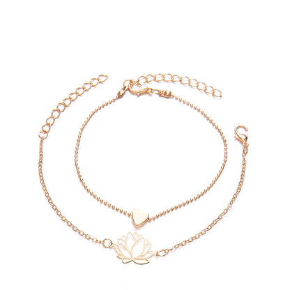 Simple Female Personality Hollow Lotus Bracelets