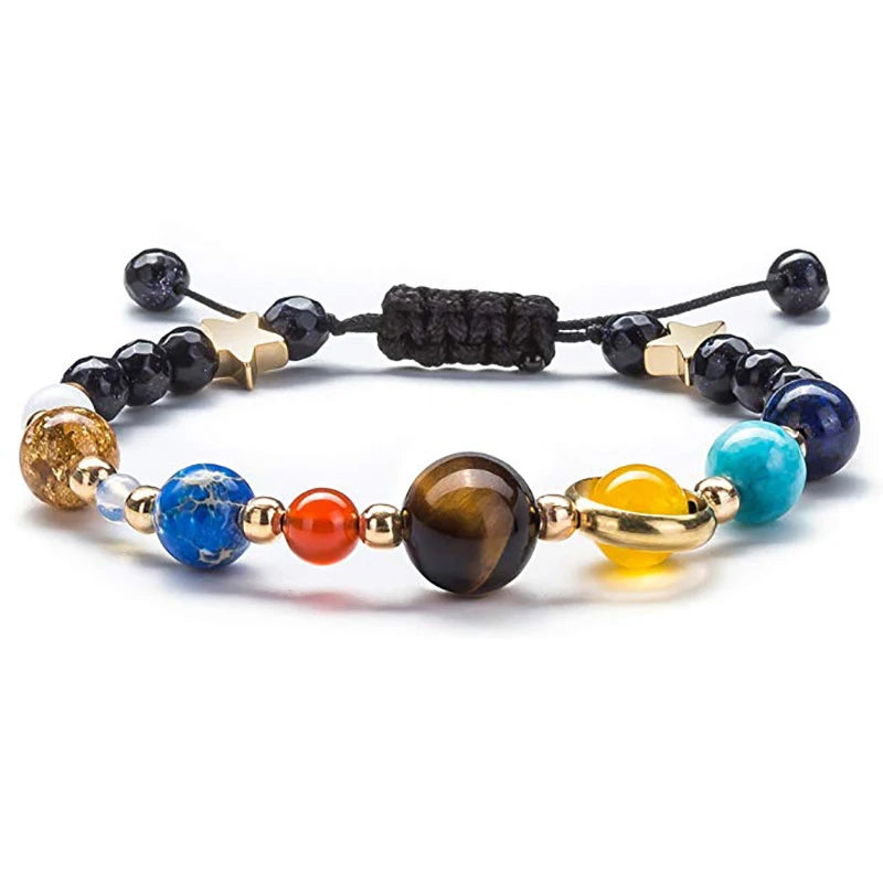 Solar System Guardian Star Natural Stone Beads Bangle