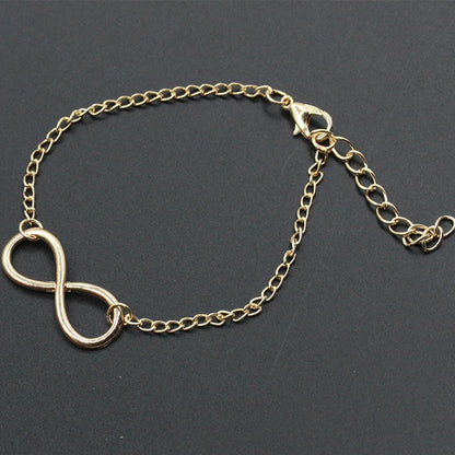 Silver Color Metal Cross Infinite Bracelet & Bangle Charm Chain Bracelet