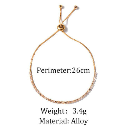 Round Rose Gold Color Cubic Zirconia Charm Bracelet