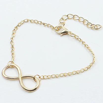Silver Color Metal Cross Infinite Bracelet & Bangle Charm Chain Bracelet