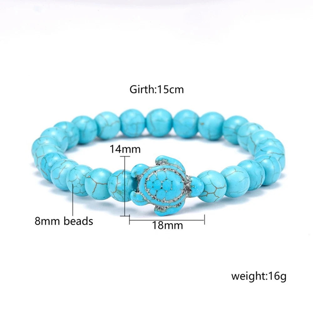 14 Colors Natural Stone Sea Turtle Beads Friendship Bracelets