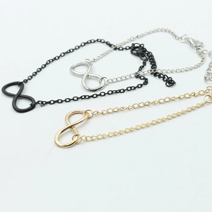 Silver Color Metal Cross Infinite Bracelet & Bangle Charm Chain Bracelet