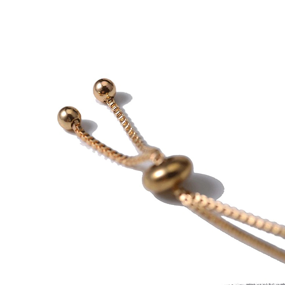 Round Rose Gold Color Cubic Zirconia Charm Bracelet
