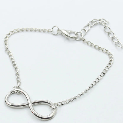 Silver Color Metal Cross Infinite Bracelet & Bangle Charm Chain Bracelet