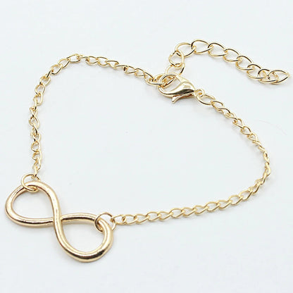 Silver Color Metal Cross Infinite Bracelet & Bangle Charm Chain Bracelet