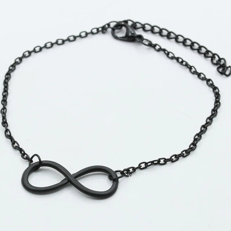 Silver Color Metal Cross Infinite Bracelet & Bangle Charm Chain Bracelet