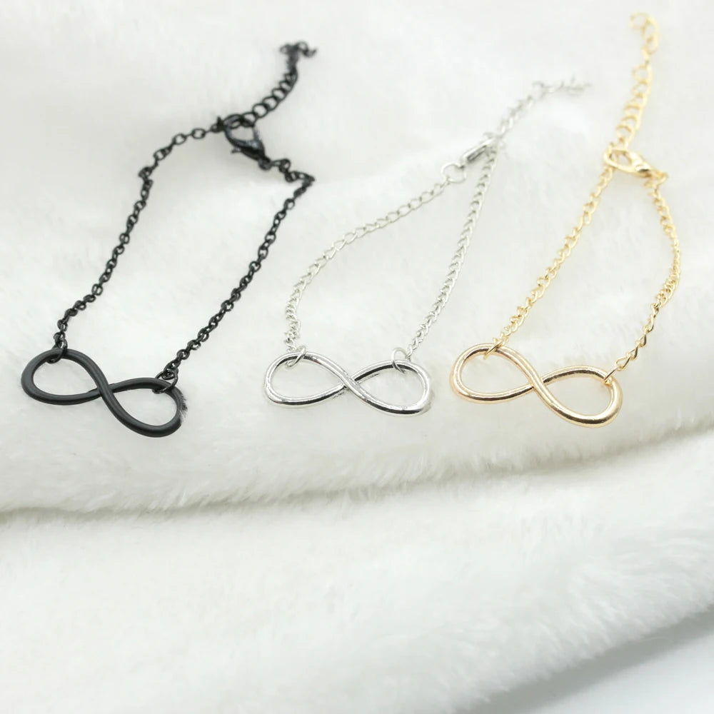 Silver Color Metal Cross Infinite Bracelet & Bangle Charm Chain Bracelet