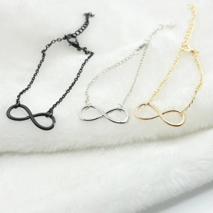 Silver Color Metal Cross Infinite Bracelet & Bangle Charm Chain Bracelet