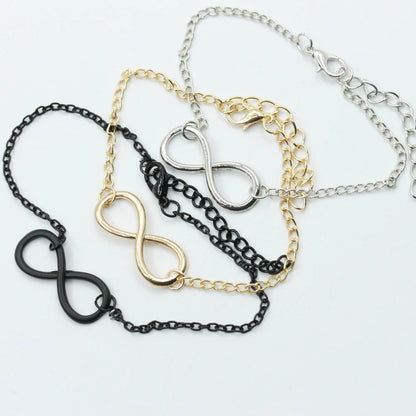 Silver Color Metal Cross Infinite Bracelet & Bangle Charm Chain Bracelet