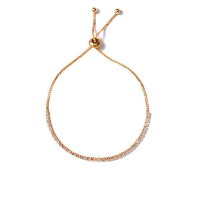 Round Rose Gold Color Cubic Zirconia Charm Bracelet