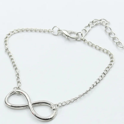 Silver Color Metal Cross Infinite Bracelet & Bangle Charm Chain Bracelet