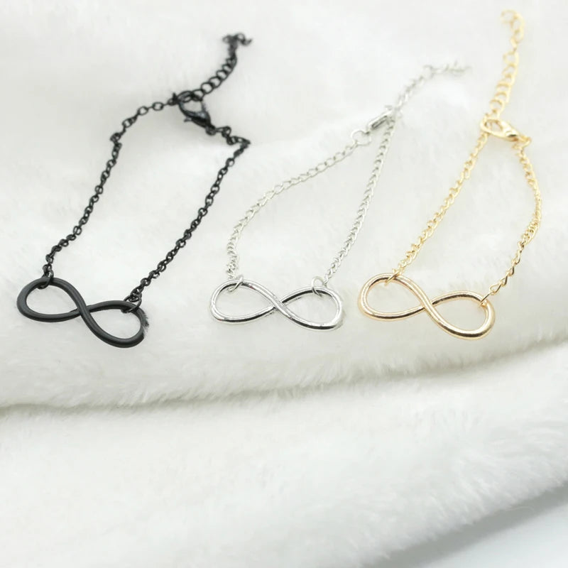 Silver Color Metal Cross Infinite Bracelet & Bangle Charm Chain Bracelet