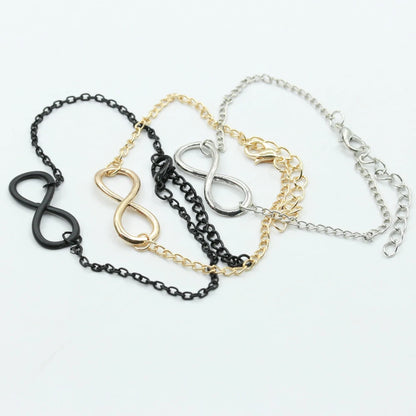 Silver Color Metal Cross Infinite Bracelet & Bangle Charm Chain Bracelet