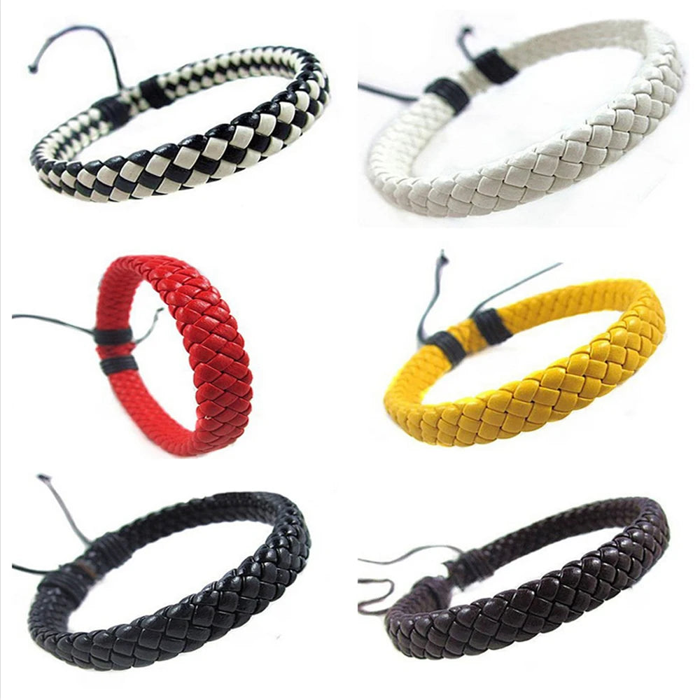 Unisex Multi-color Rope Hand-woven Leather Bracelet
