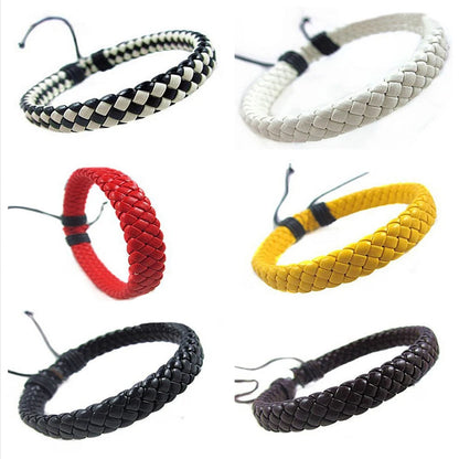 Unisex Multi-color Rope Hand-woven Leather Bracelet