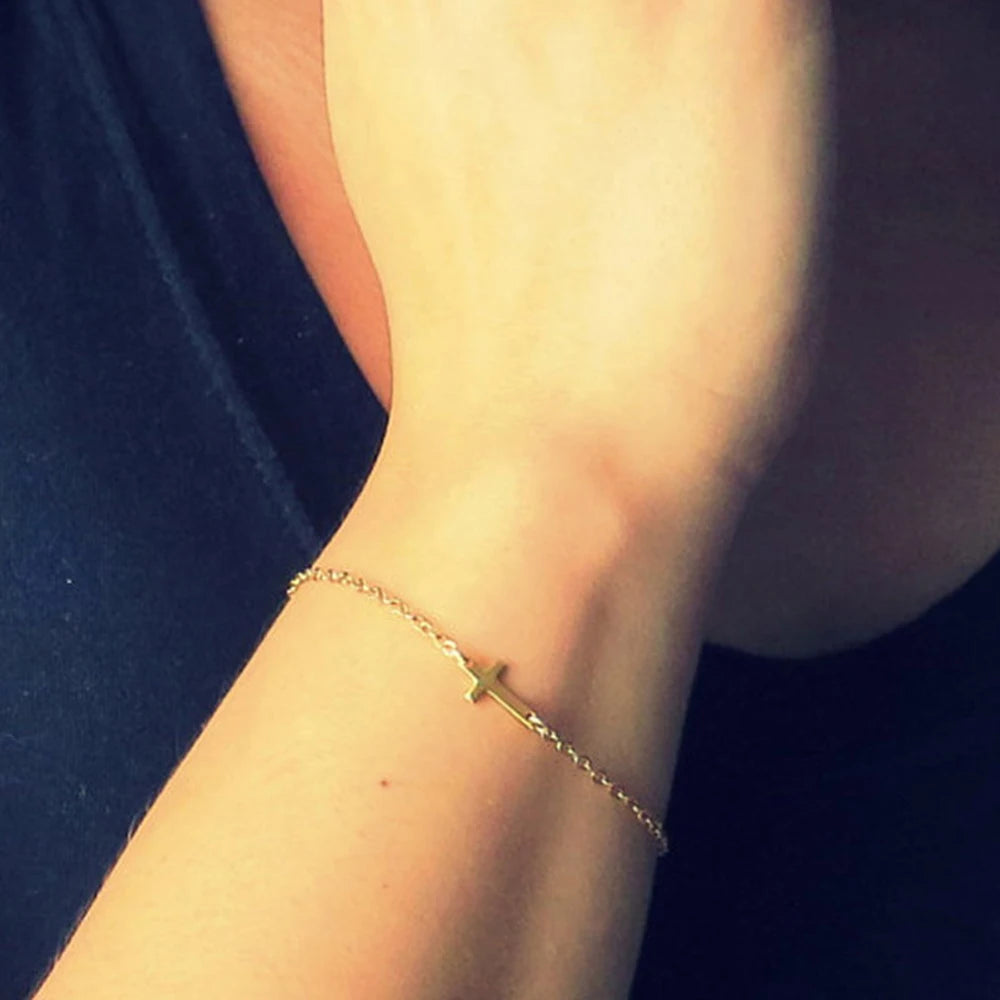 Charm Cross Minimalist Small Love Friendship  Bracelet
